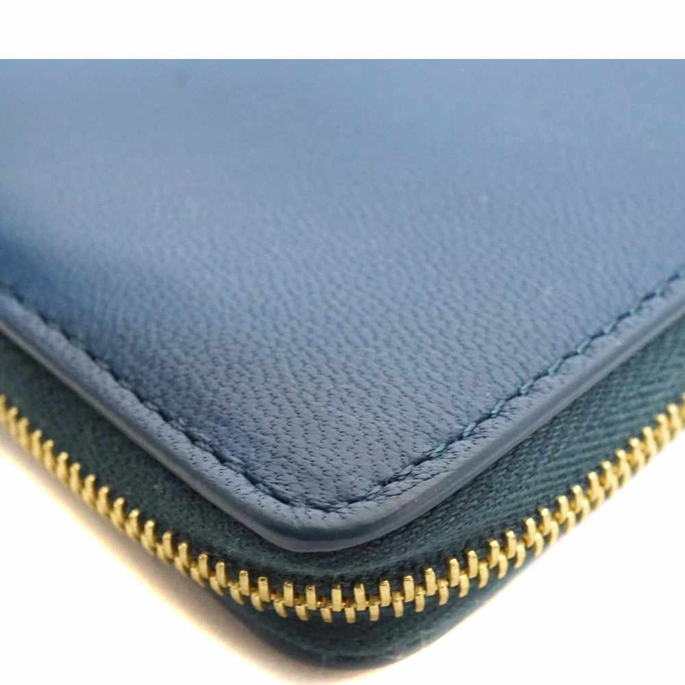 Celine Bicolor Clutch Bag Shoulder Leather Blue Black - Picture 5 of 11